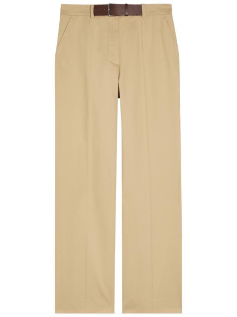 TORY BURCH Tory Burch Belted Straight-leg Cotton-twill Trousers