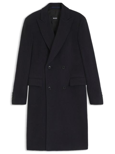 BOSS SLIM-FIT DOUBLE-BREASTED COAT IN AN ALPACA BLEND