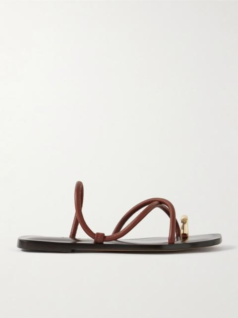 Emme Parsons Laurie embellished leather sandals Brown