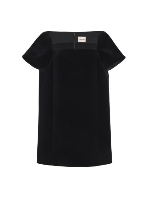 KHAITE Benji Velvet Mini Dress black