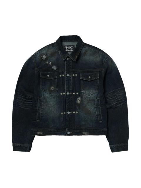Thug Club Burn Down Denim Jacket "Blue"