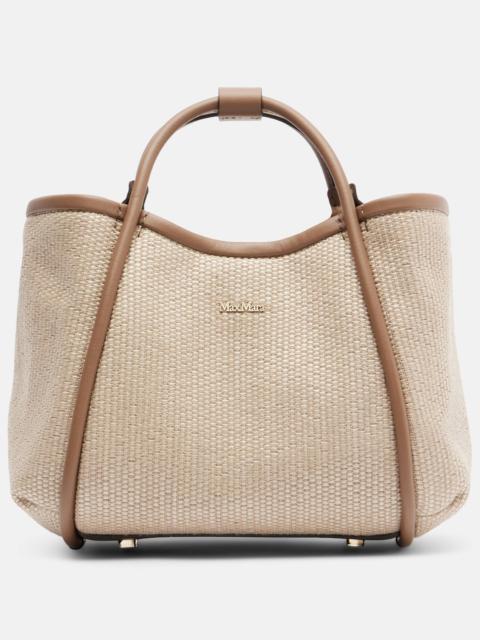 Max Mara Marin Small leather-trimmed top-handle bag