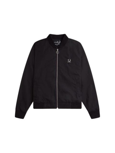 Fred Perry logo-plaque cotton bomber jacket