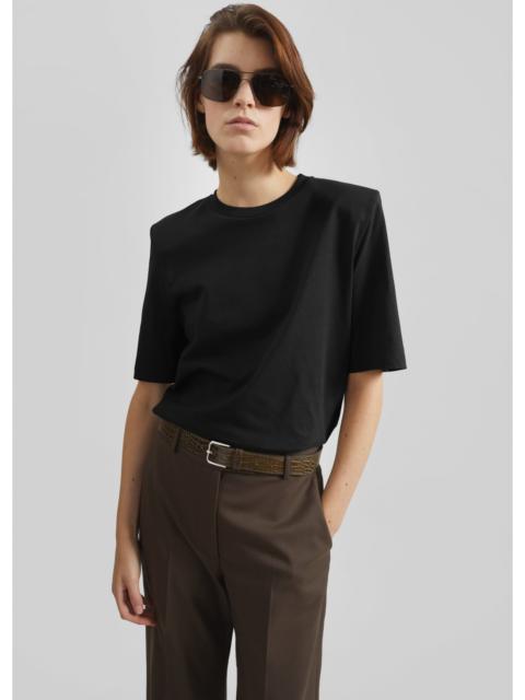 The Frankie Shop Carrington Padded Shoulder Tee - Black