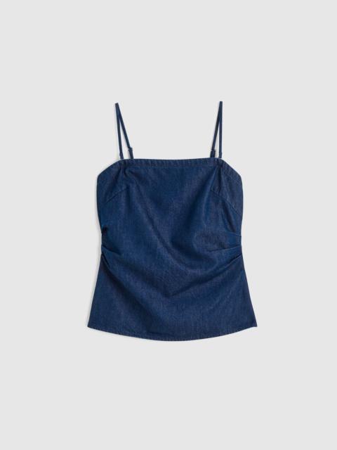 Madewell Airy Denim Ruched Squareneck Tank