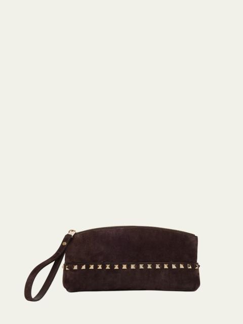 Valentino Rockstud Suede Wristlet Pochette