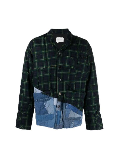 patchwork cotton shirt jacket