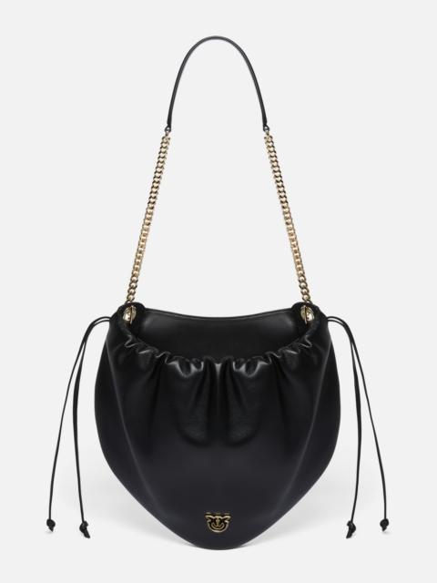 PINKO GATHERED NAPPA LEATHER HOBO BAG WITH CHAIN SHOULDER STRAP PINKO GALLERIA