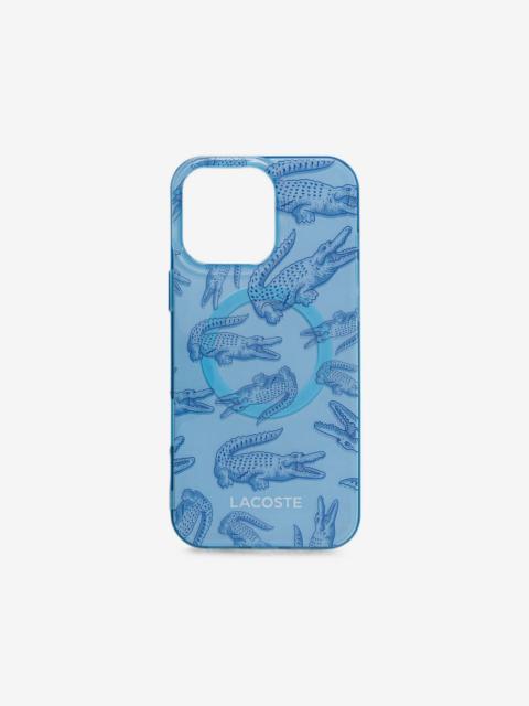 LACOSTE crocodile-print iPhone 16 case