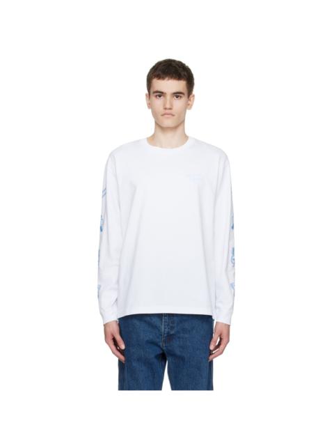 Maison Kitsuné White Printed Long Sleeve T-Shirt