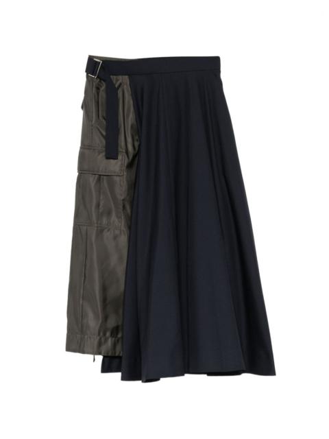 sacai hybrid cargo-pocket skirt