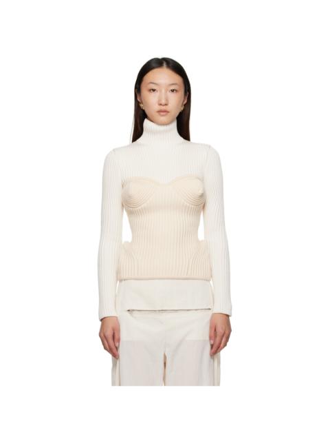 Jean Paul Gaultier White & Off-White Corset Turtleneck