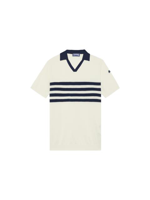 Vilebrequin Men Cotton Polo Stripe Bicolore
