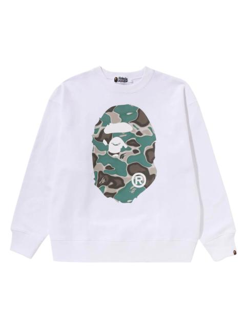 BAPE Liquid Camo Ape Head Relaxed Fit Crewneck Sweat 'White'