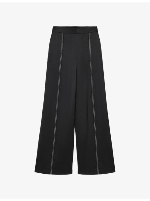 ALLSAINTS Theah Wide-Leg Mid-Rise Woven Trousers