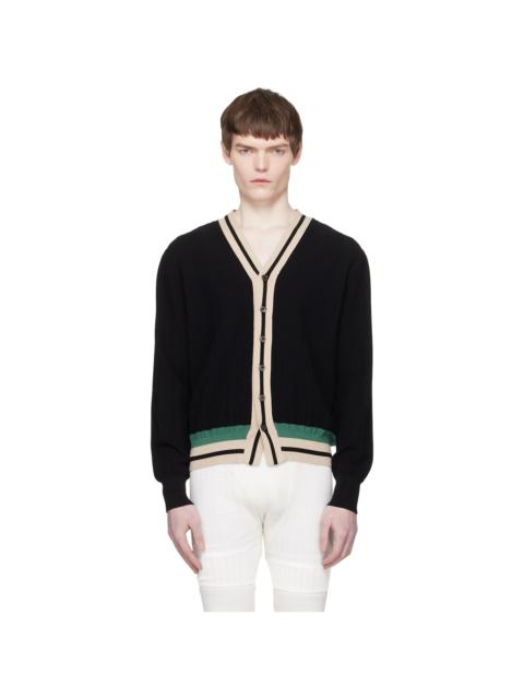 Dries Van Noten Black Block Stripe Cardigan