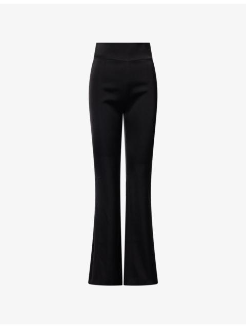 GALVAN Sculpted Flared Satin Trousers