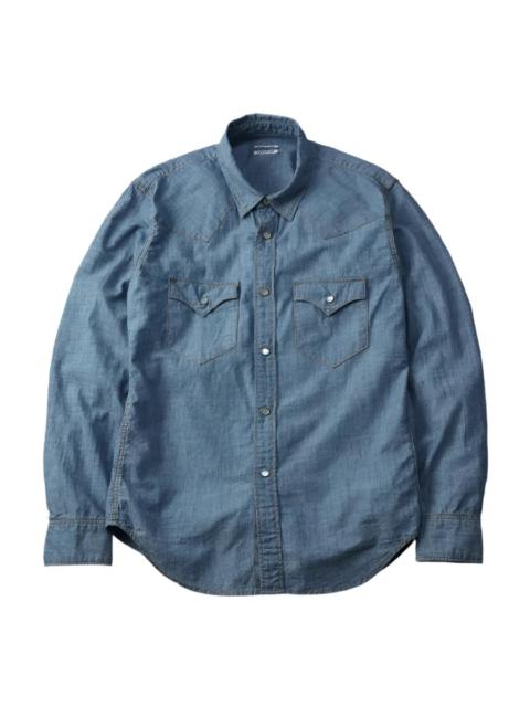THE FLAT HEAD FN-SCW-003L 5oz Western Chambray Shirt Blue