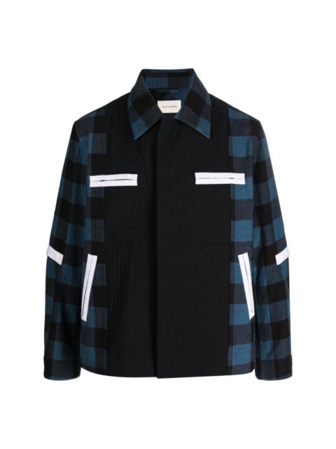 plaid-pattern worker jacket