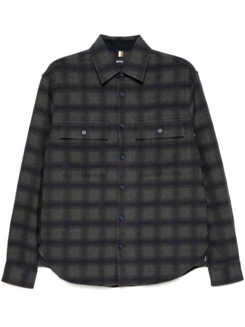BOSS plaid long-sleeves shirt