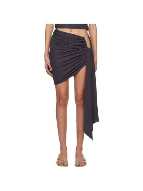 CHRISTOPHER ESBER Gray Arced Palm Miniskirt