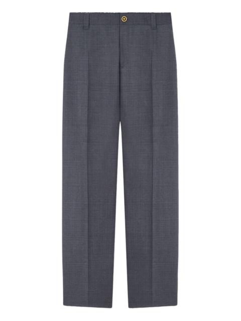 VERSACE micro-checked wool trousers