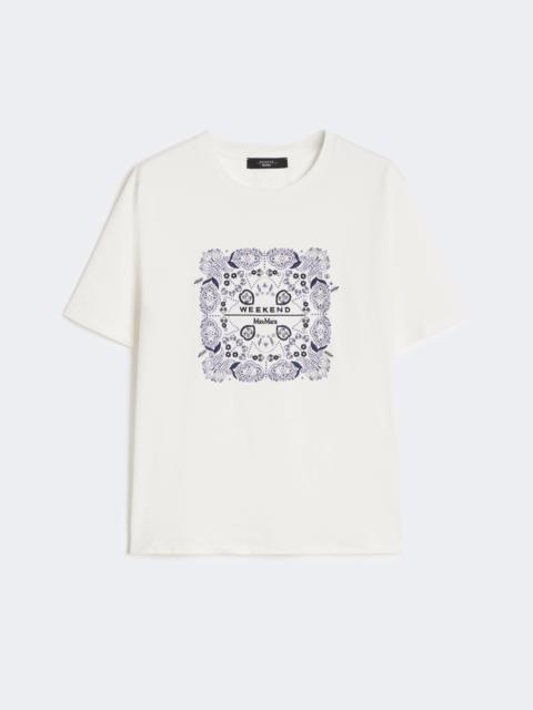 WEEKEND Max Mara Print and embroidery-adorned cotton T-shirt - WHITE