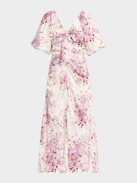 Cinq à Sept Brenton Puff-Sleeve Midsummer Bloom Dress