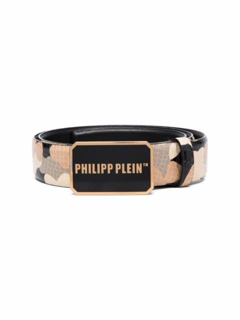 PHILIPP PLEIN logo-plaque camouflage belt