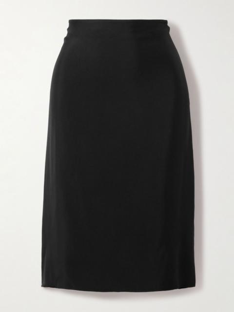 Marni Pleated satin-twill skirt Black