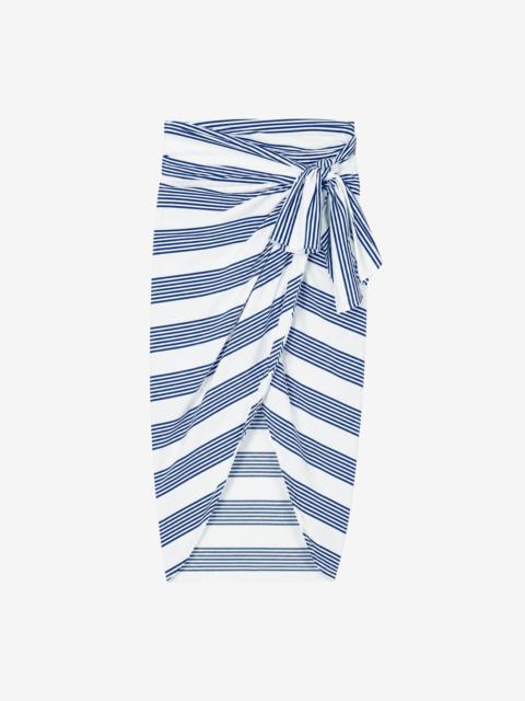 The Frankie Shop Thira Wrap Skirt - Navy/White Stripe