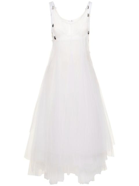 Nylon tulle & cotton mini dress
