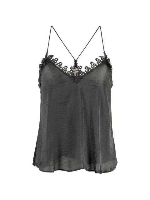 Zadig & Voltaire lace-up satin top