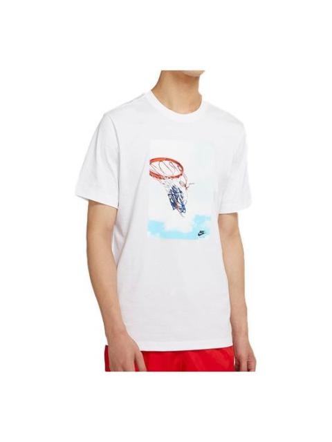 Nike Men's Nike Pattern Printing Short Sleeve White T-Shirt CK9514-100