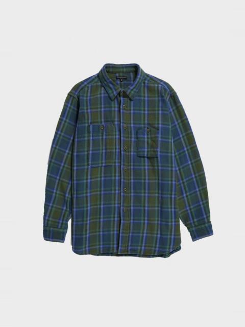 Work Shirt - Green Cotton Heavy Twill Plaid