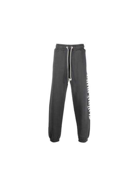 Palm Angels Palm Angels Logo Print Track Pants Grey/White