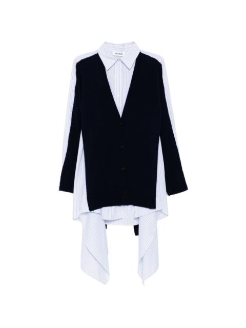 Monse combo knit shirt dress
