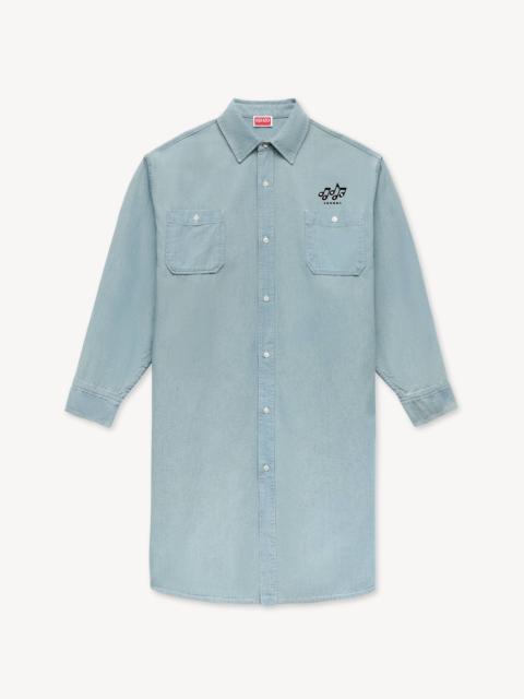KENZO 'KENZO Sounds' oversized shirt dress in washed chambray