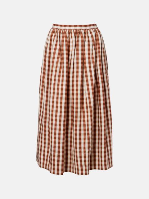 FAITHFULL Ida gingham linen midi skirt