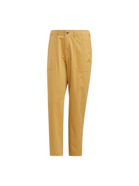 adidas Solid Color Straight Sports Pants Men's Gold Color HP1386