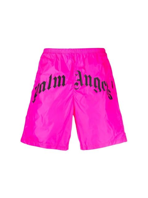 Palm Angels Palm Angels Logo Print Swimming Shorts Hot Pink
