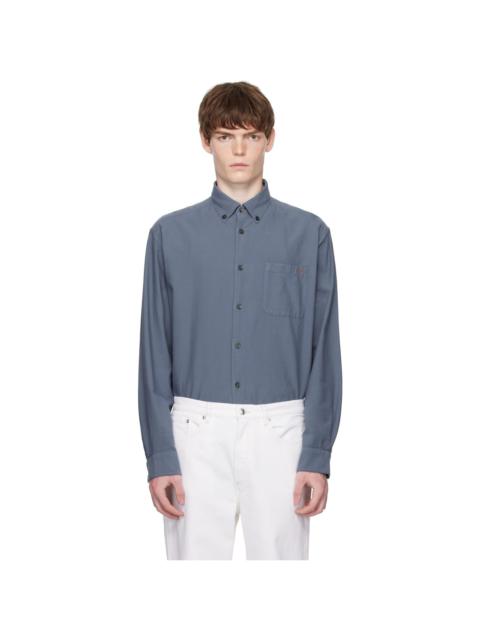 A.P.C. Blue Mateo Logo Shirt