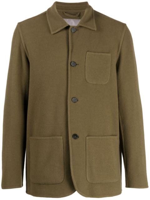 Herno button-up virgin wool blend cardigan