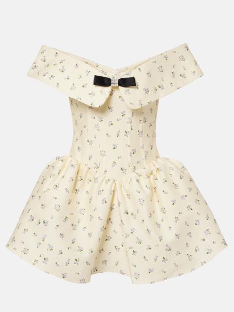 SHUSHU/TONG Floral off-shoulder cotton and silk corset dress