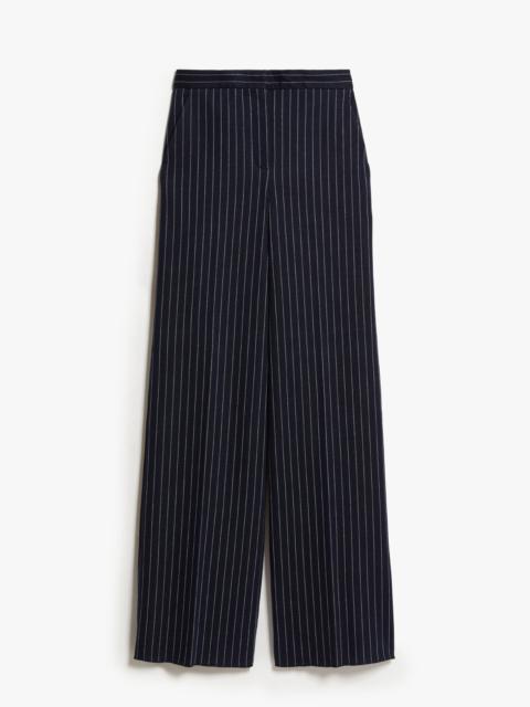 Cotton, cashmere and silk palazzo trousers