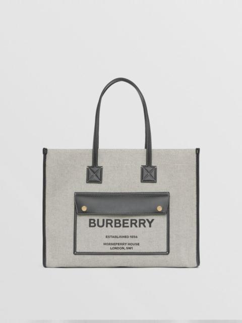 Burberry Medium Two-tone Canvas and Leather Freya Tote