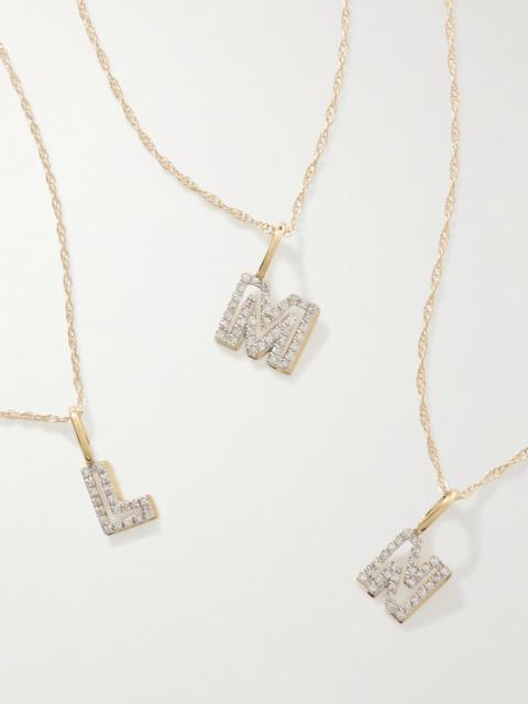 STONE AND STRAND Varsity Initial 10-karat Gold Diamond Necklace