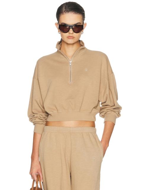 ÉTERNE Cropped Half Zip Sweatshirt