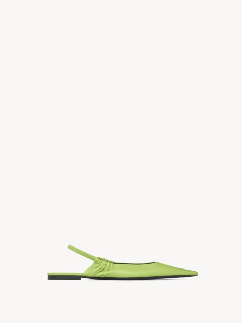 SAINT LAURENT ANNE-MARIE SLINGBACK FLATS IN SMOOTH LEATHER