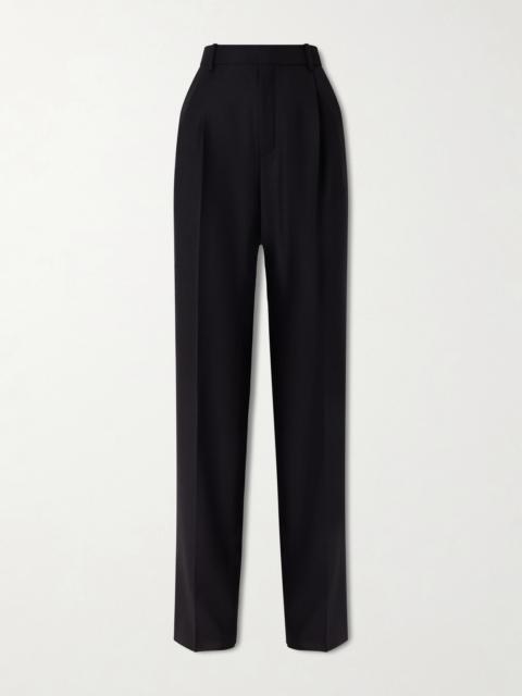 SAINT LAURENT Pleated Wool Straight-leg Pants